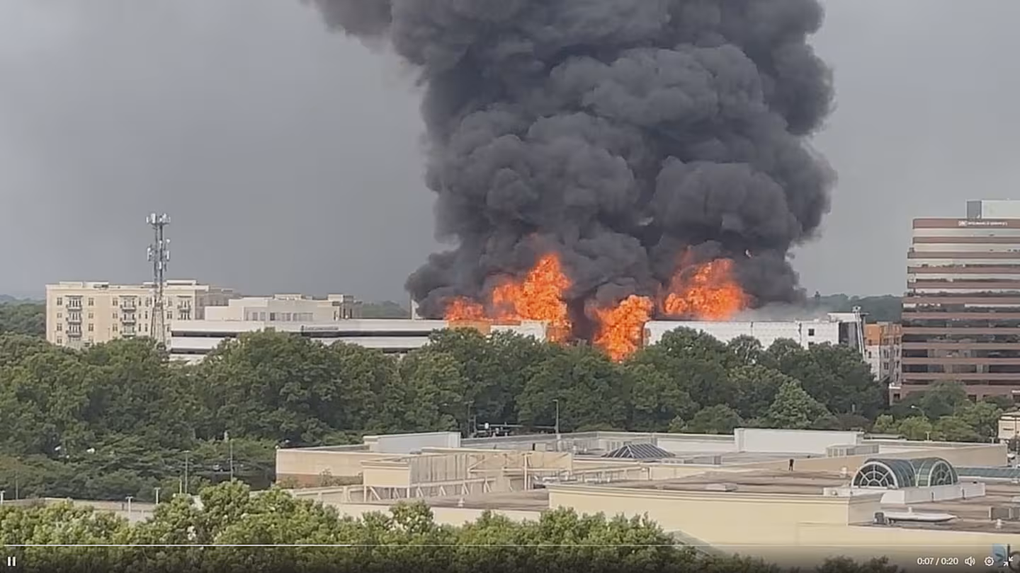 SouthPark area of Charlotte engulfed in massive fire.