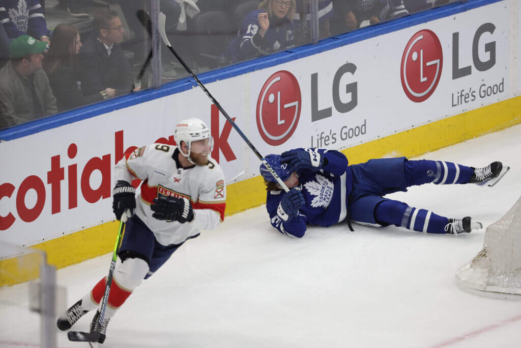 Featured image for Panthers win Game 2 over Leafs amidst controversy.