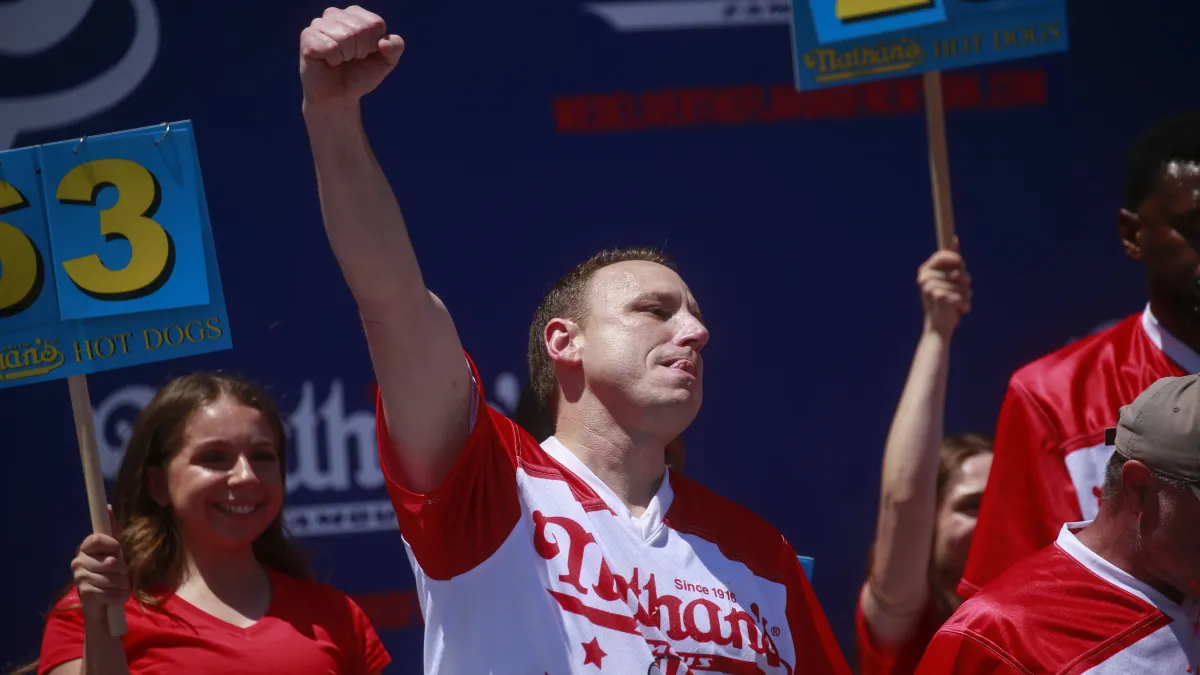 Featured image for "2023 Nathan's Hot Dog Eating Contest: Records shattered as Florida dominates"