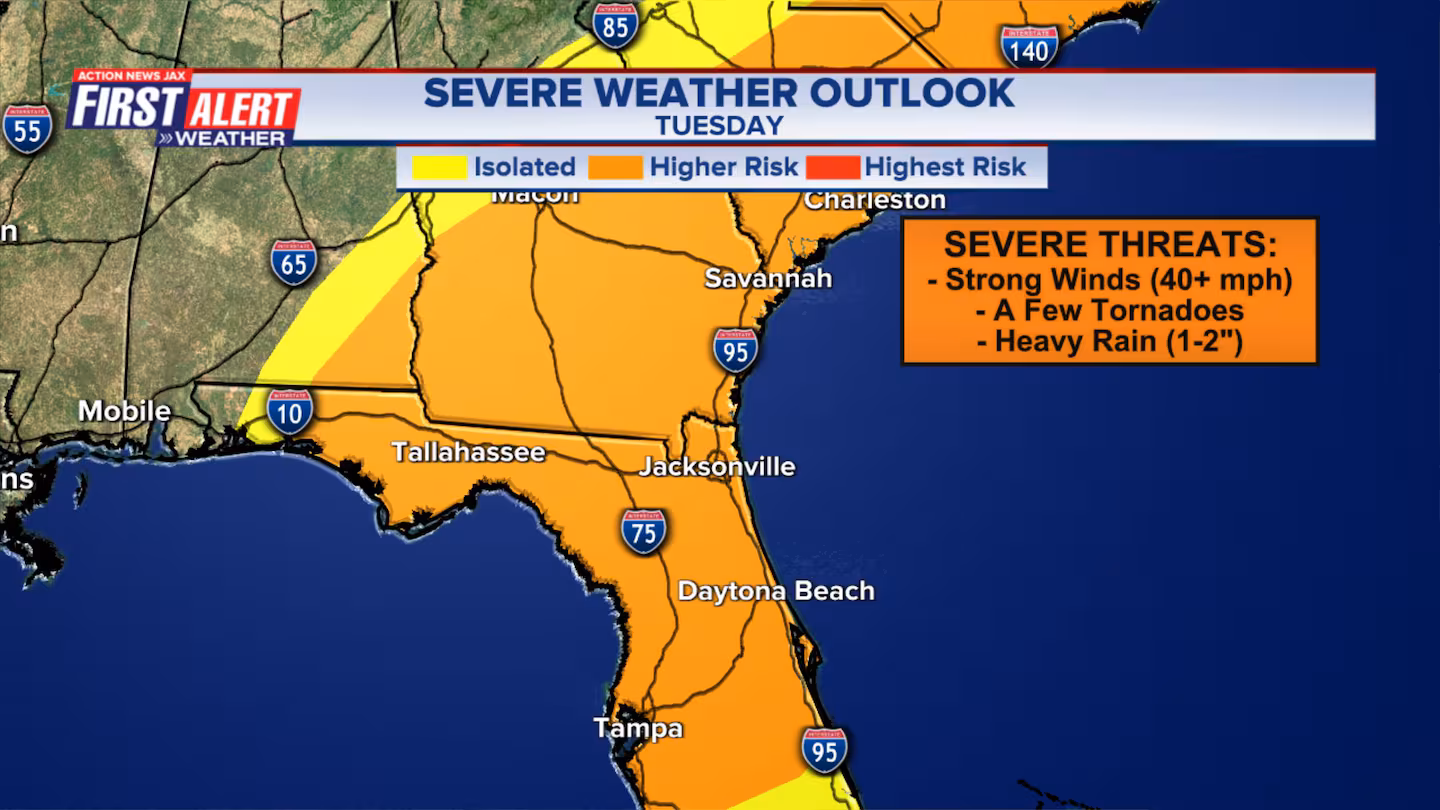 Featured image for "Severe Storms Threaten Northeast Florida and Tampa Bay: What to Expect"