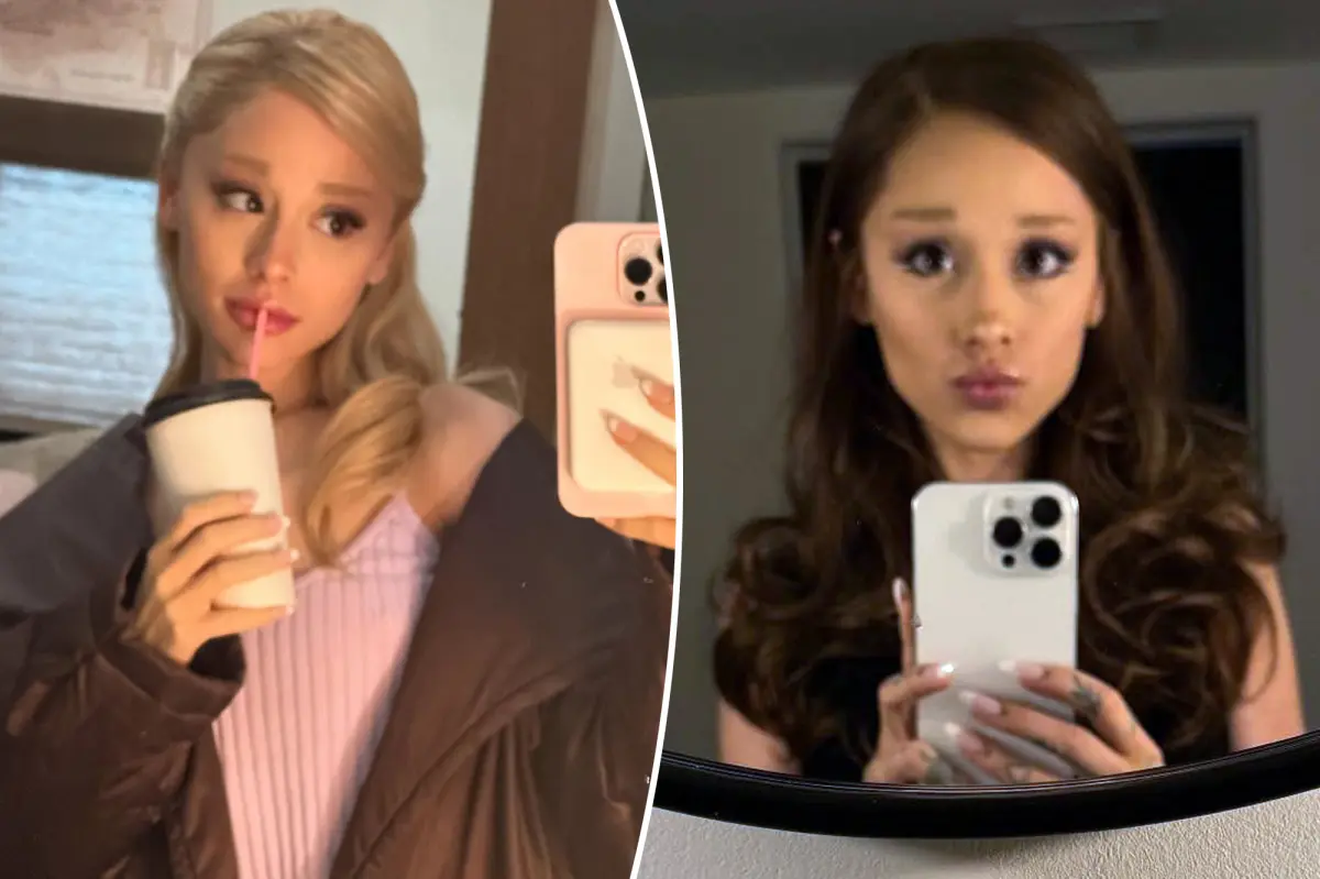 Featured image for Ariana Grande Reverts to Brunette Hair After Blonde Era for 'Wicked'