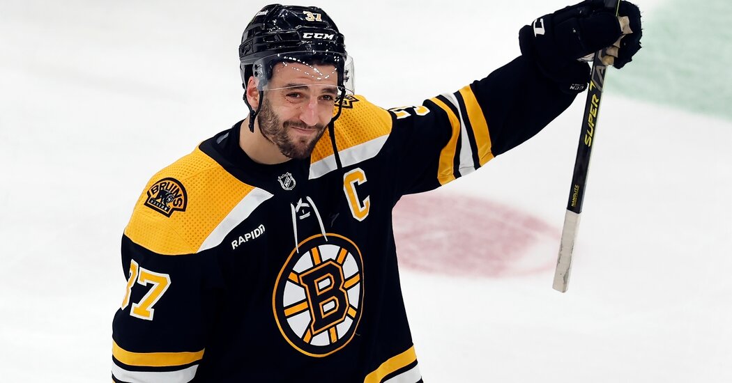 Featured image for Patrice Bergeron's Future with Boston Bruins Uncertain After Emotional Season End.