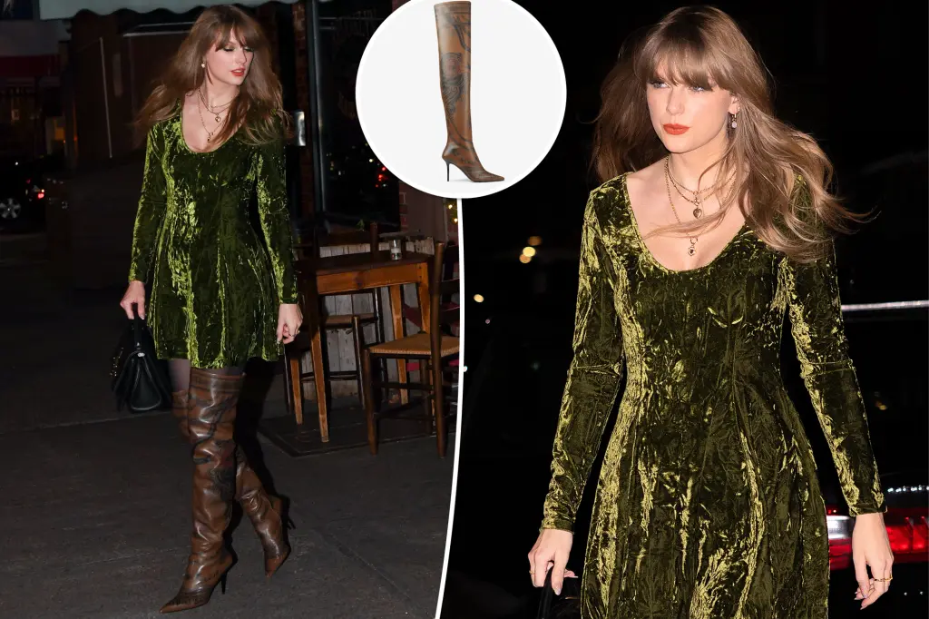 Featured image for Taylor Swift's Subliminal Footwear Messaging Continues with Snake-Covered Boots