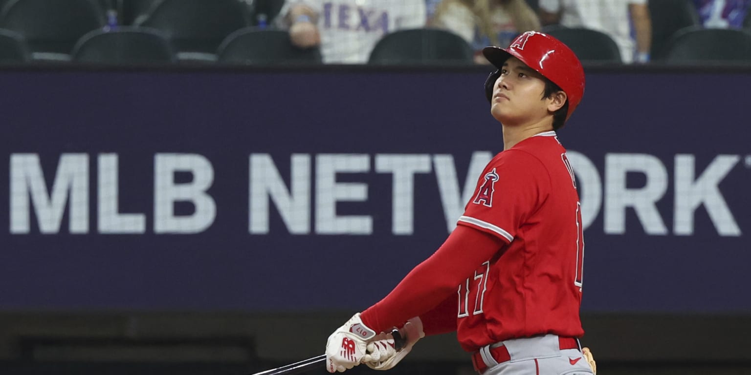 Featured image for Ohtani's historic opposite field homer leads Angels to victory over Rangers.