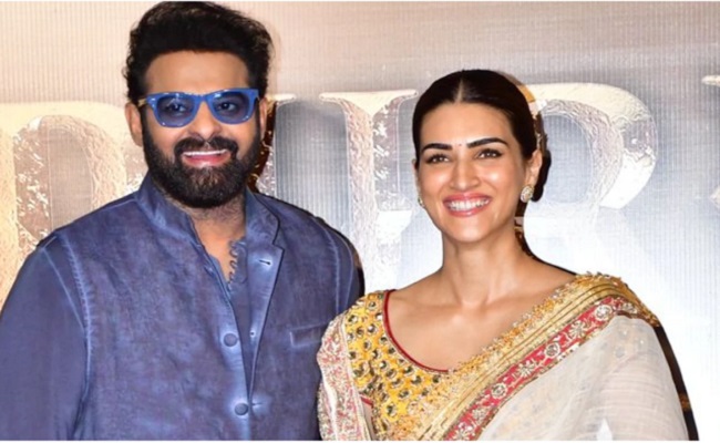 Featured image for Kriti Sanon and Prabhas steal the show at Adipurush trailer launch.