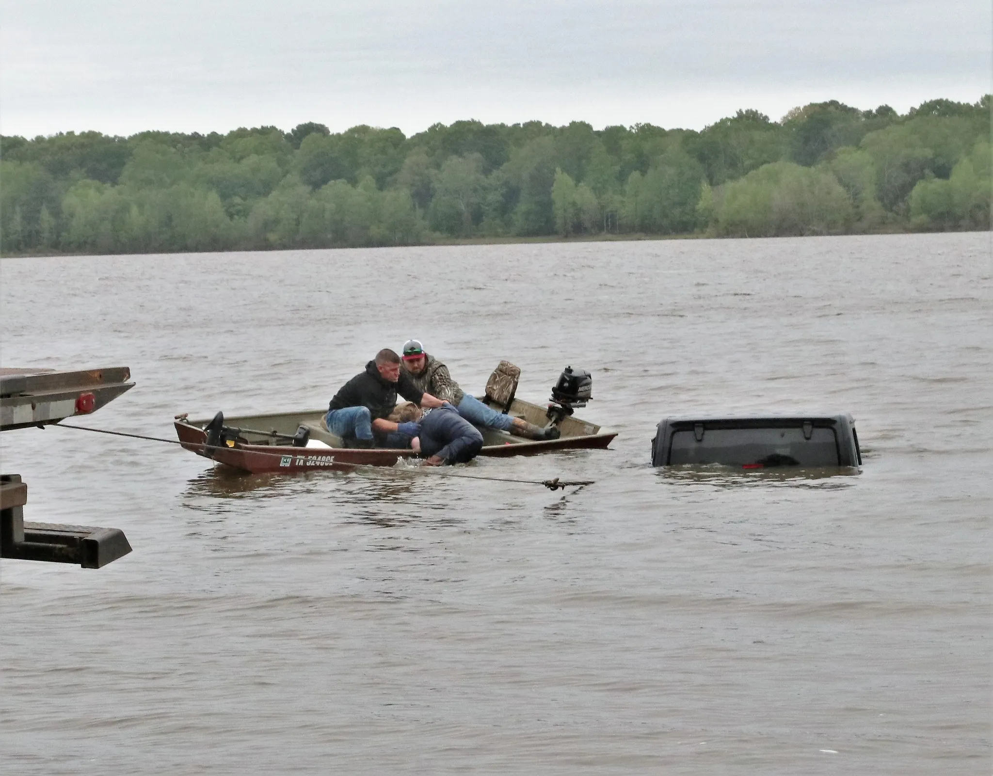 Featured image for Woman rescued from submerged car in Texas lake.