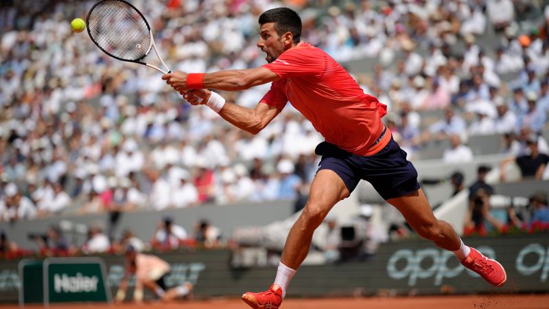 Featured image for Djokovic advances to French Open final with win over Alcaraz.