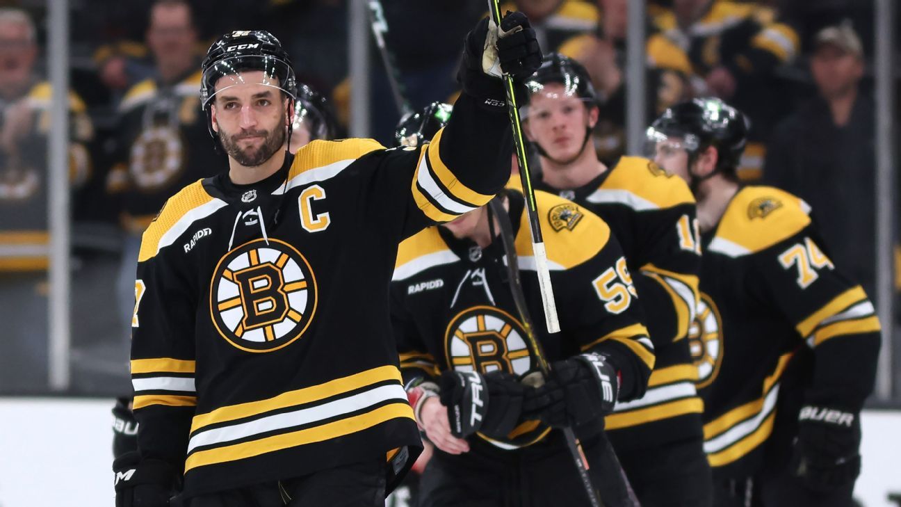 Featured image for Patrice Bergeron's Uncertain Future with Bruins Amid Injury Revelation.