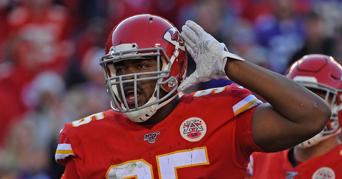 Featured image for Chiefs' GM Brett Veach addresses Chris Jones' contract situation and holdout.