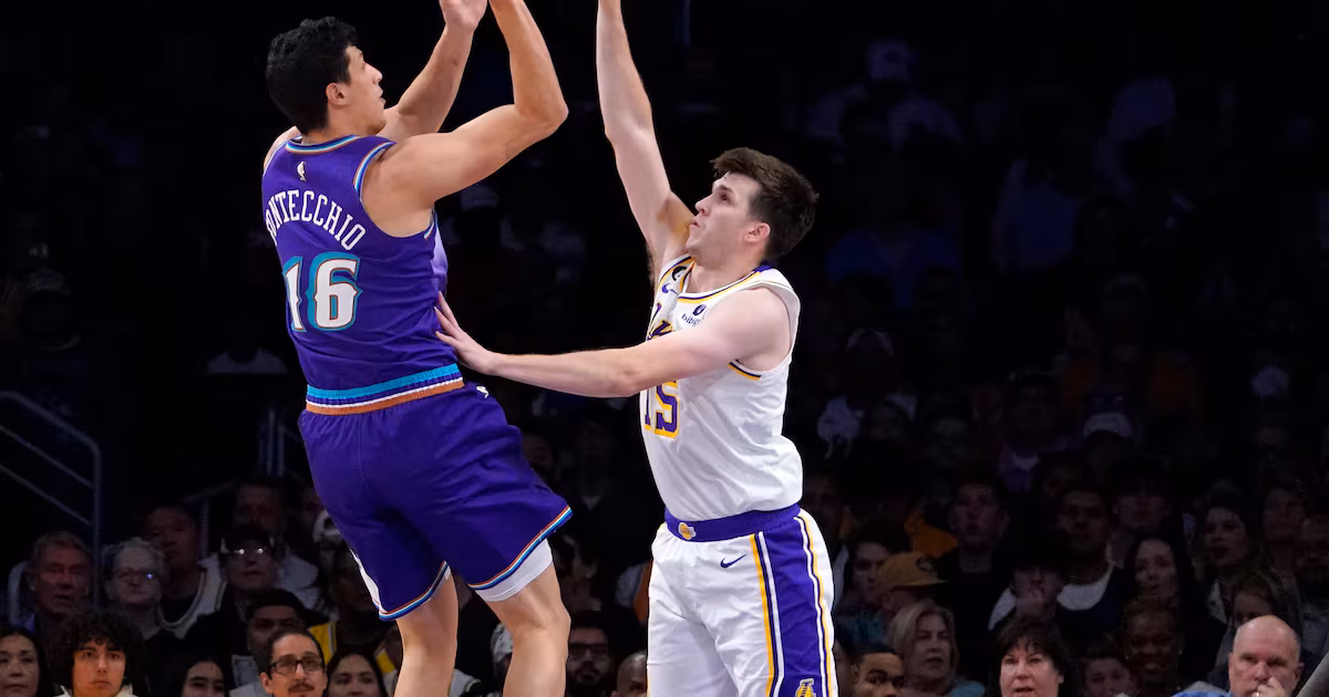 Featured image for Jazz season ends with blowout loss to Lakers in final game.