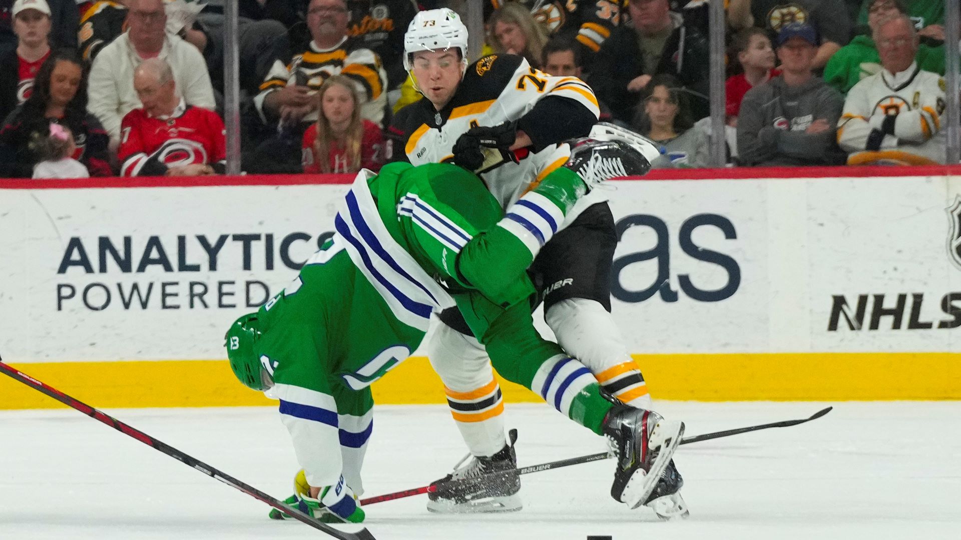 Featured image for Shorthanded Bruins Edge Hurricanes in Gutsy Win.