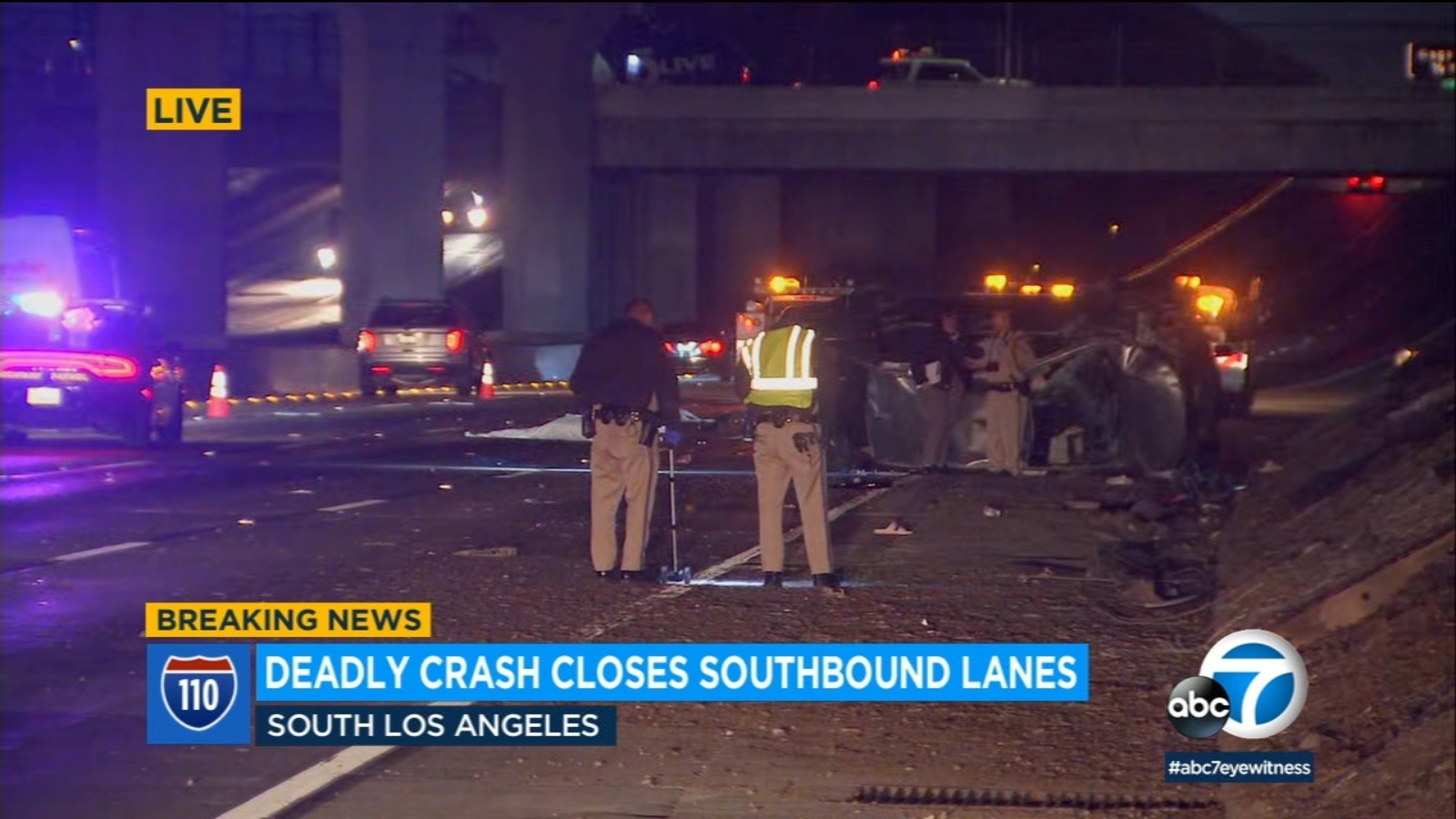 Featured image for Fatal Crash on 110 Freeway in South LA Leaves 2 Dead