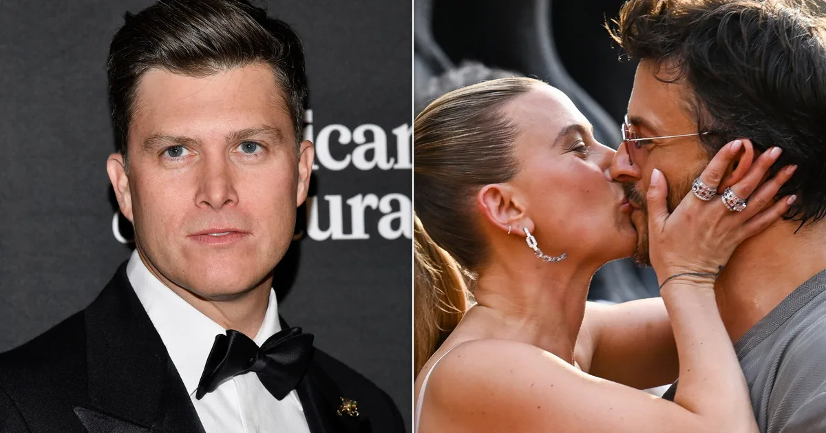 Featured image for Colin Jost Reacts Playfully to Scarlett Johansson's Public Kisses