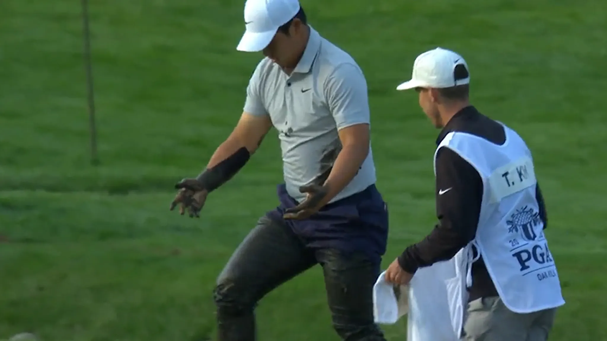Featured image for Tom Kim's Wild Mud Adventure at PGA Championship