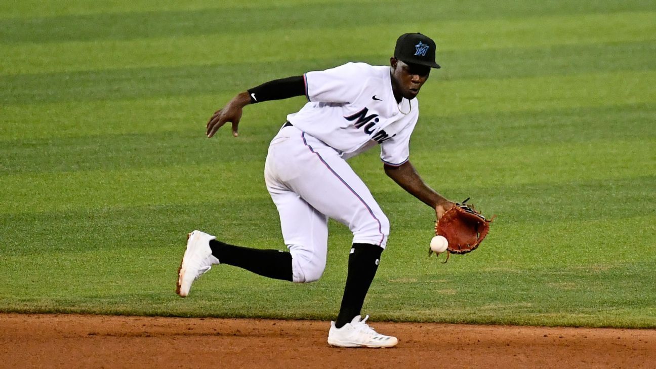 Featured image for Marlins' Chisholm seeks specialist for turf toe as injuries pile up.
