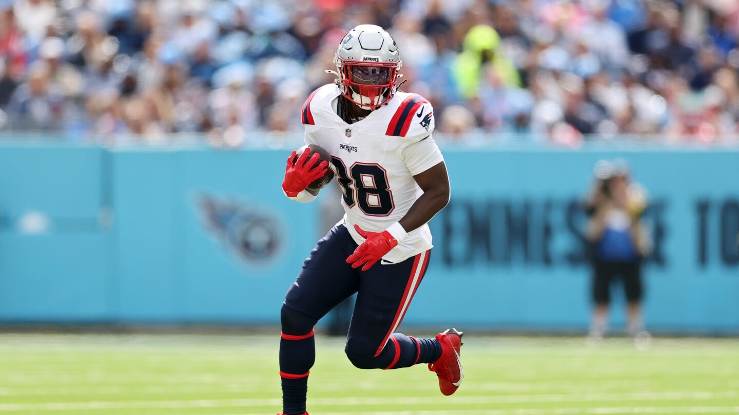 Featured image for Patriots' Rhamondre Stevenson Out for Week 9, Rookie Explosive Potential Ahead