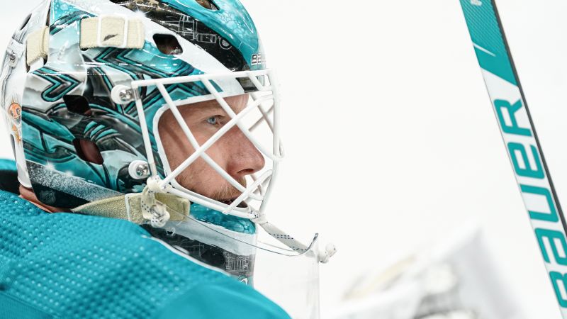 Featured image for Sharks goalie cites faith in decision not to wear Pride-themed jersey.