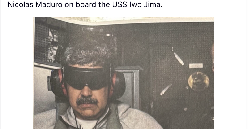Featured image for Trump Posts Photo of Maduro in Custody Amid US-Venezuela Tensions