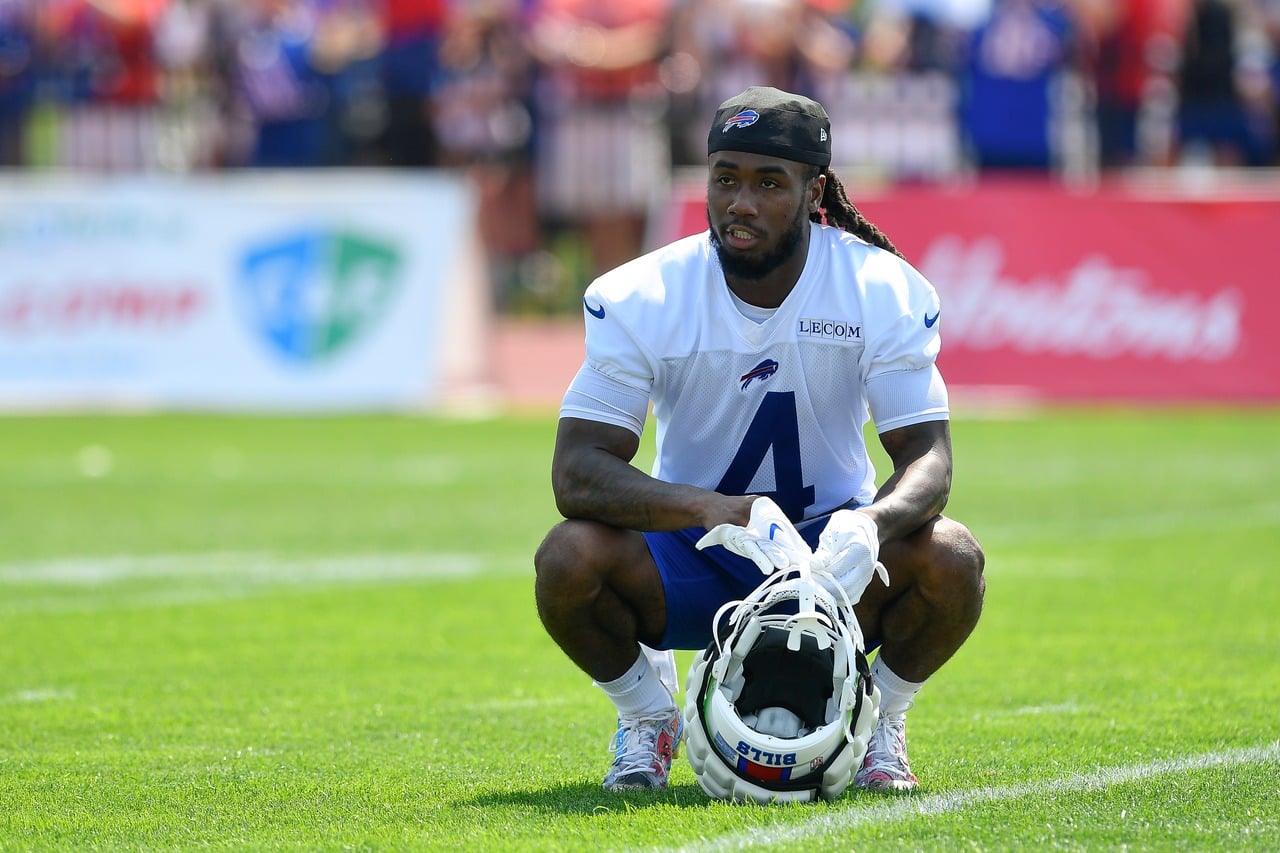 Featured image for Bills' James Cook and Joey Bosa Miss OTAs Due to Injuries