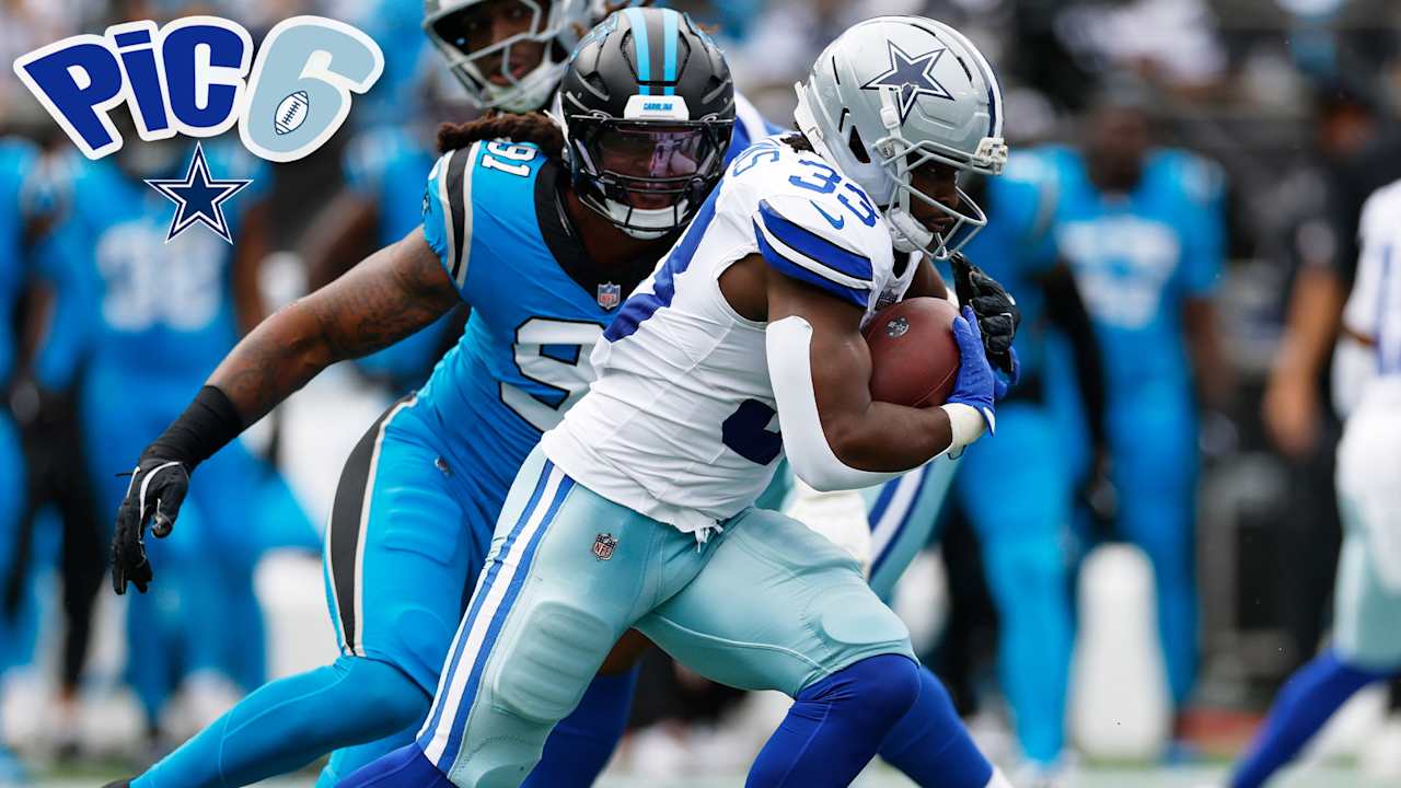 Featured image for Rico Dowdle's Record-Setting Performance Sparks Panthers' Victory Over Cowboys