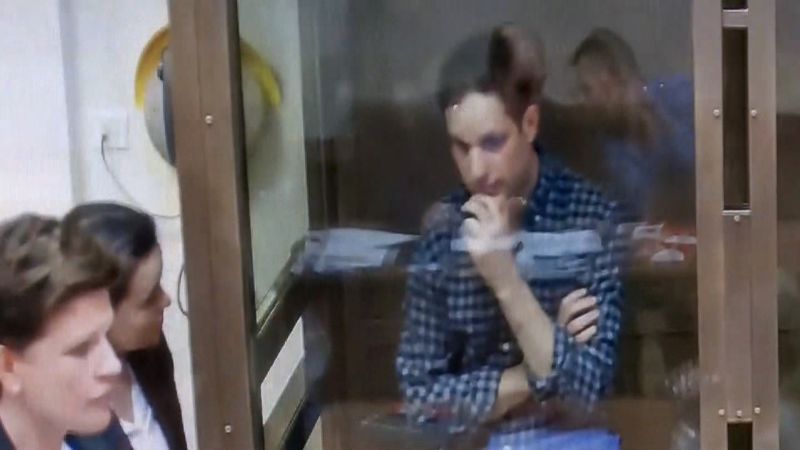 Featured image for Detained WSJ journalist makes first court appearance in Moscow.