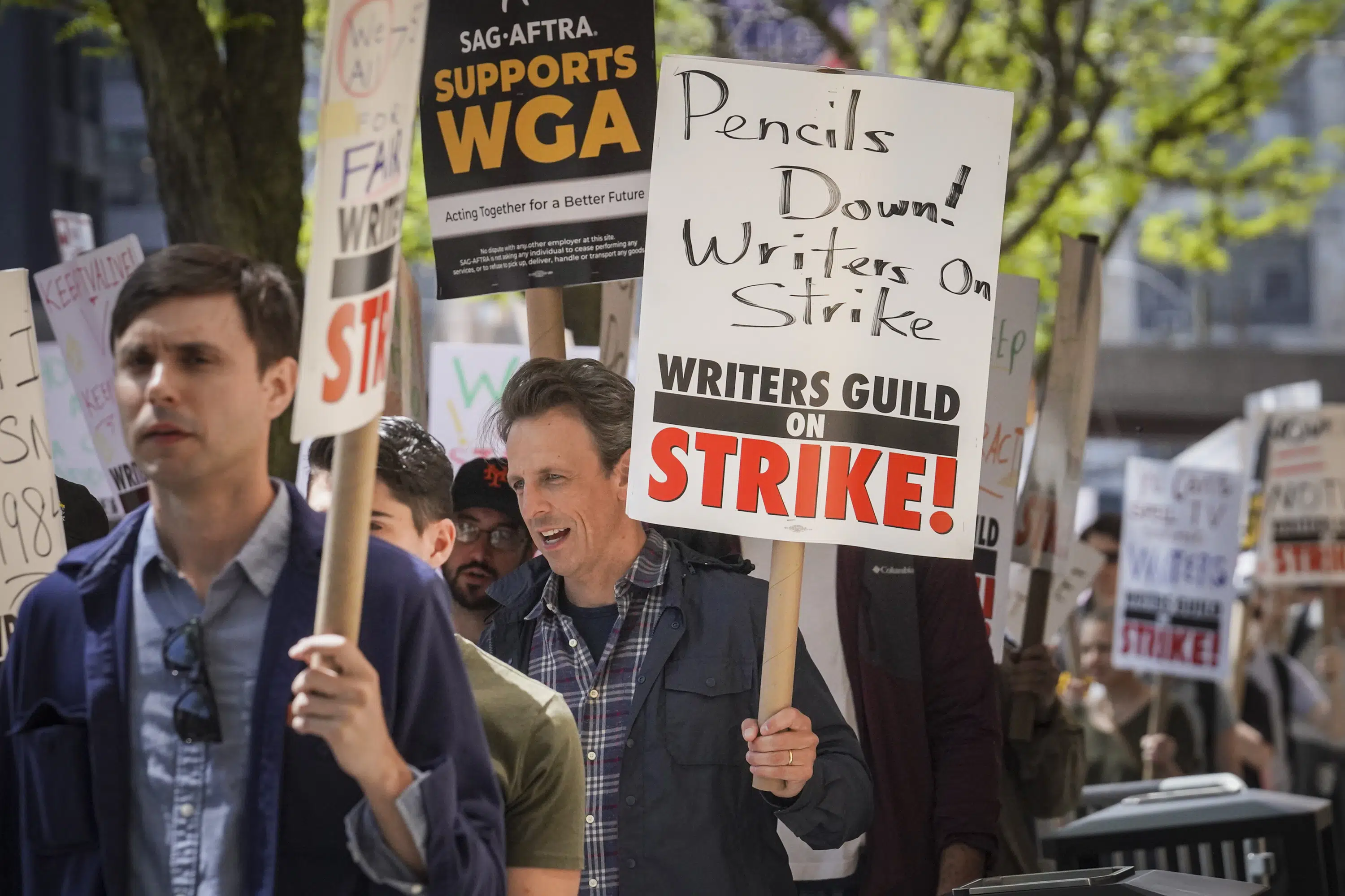 Featured image for Hollywood Writers' Strike Disrupts TV Sales Pitches and Upfronts