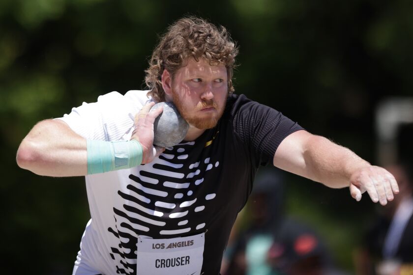 Featured image for Ryan Crouser shatters shot put world record at L.A. Grand Prix with new technique.