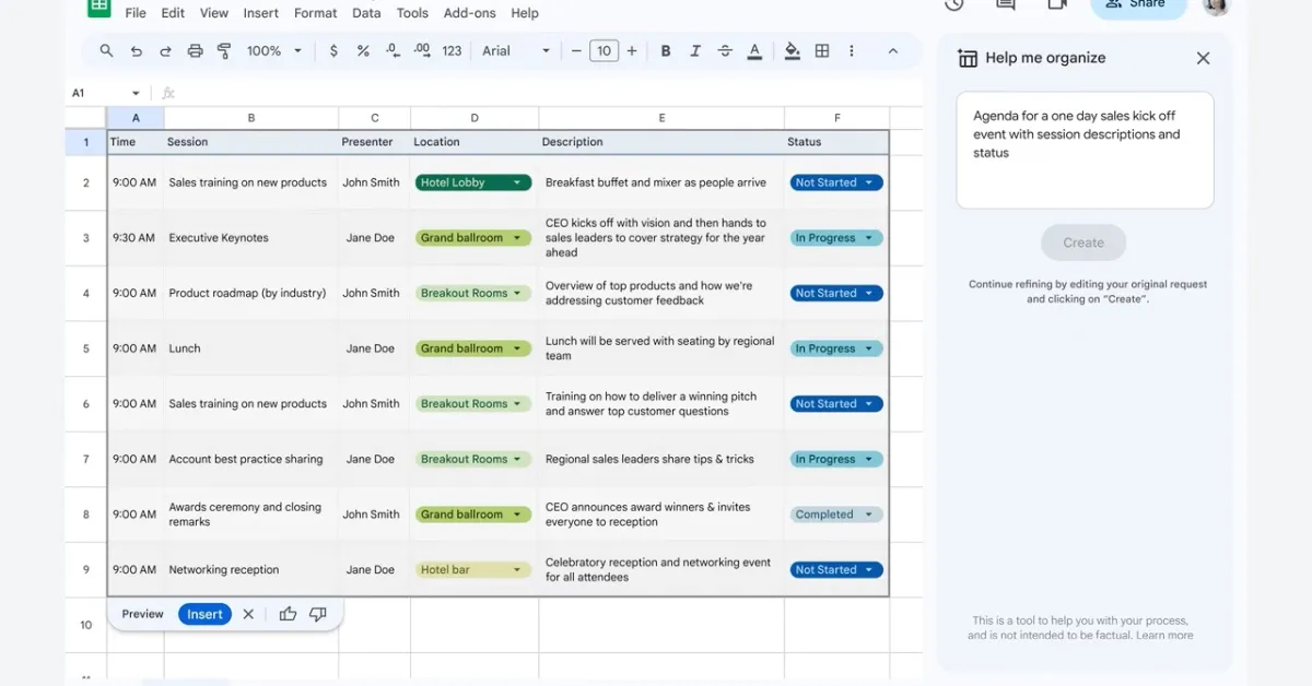 Featured image for Google Sheets introduces AI-powered organization and customization features.