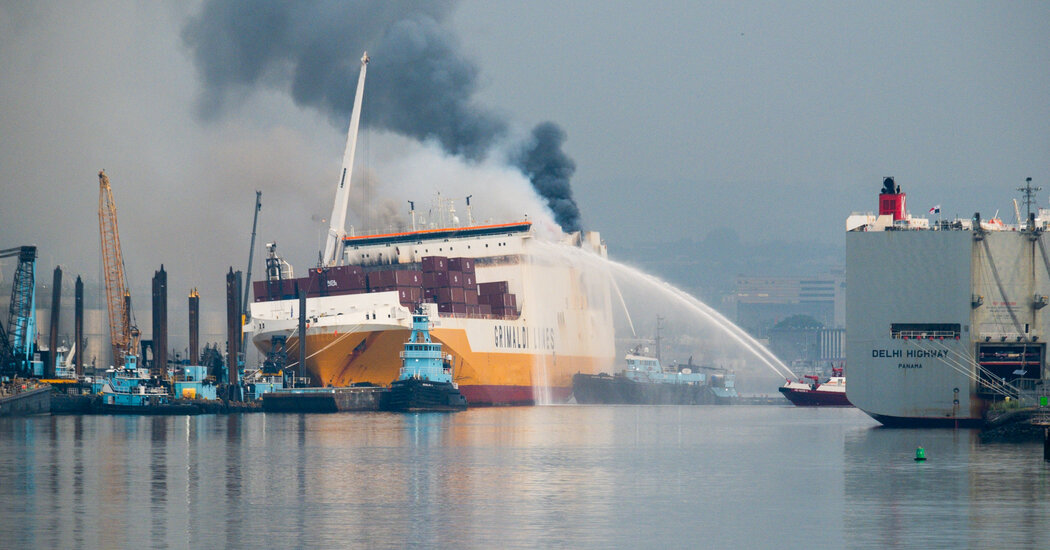 Featured image for Newark Ship Fire Under Control, Coast Guard Reports
