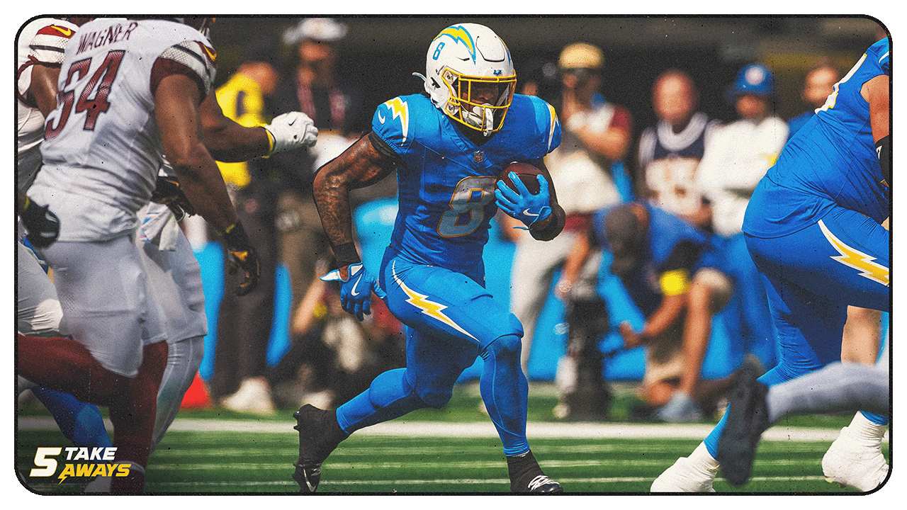 Featured image for Chargers' Omarion Hampton to Miss At Least Four Games Due to Ankle Injury