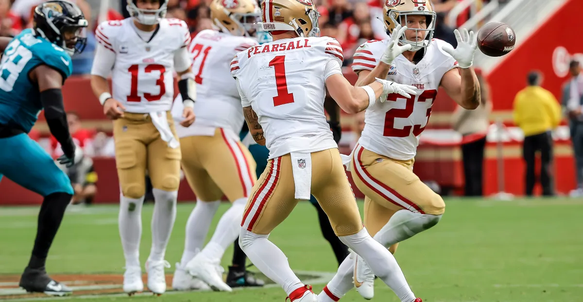 Featured image for 49ers' Purdy and Pearsall Out, Aiyuk Could Return Next Week