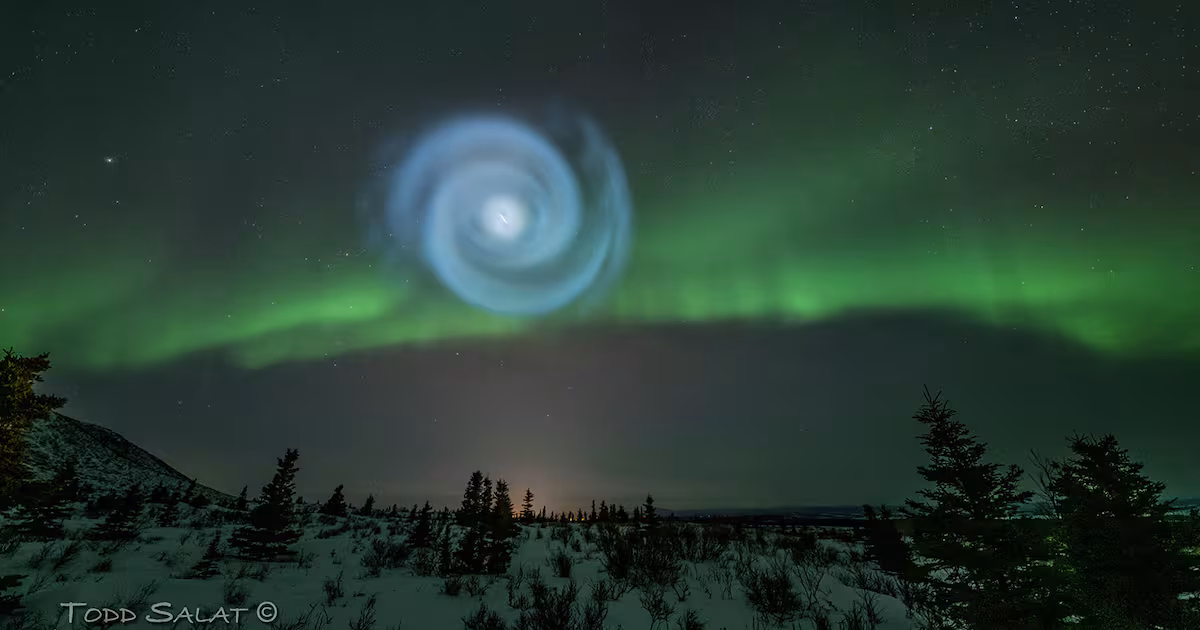 "Alaska's Sky Lights Up with Mystical Aurora During Geomagnetic Storm"