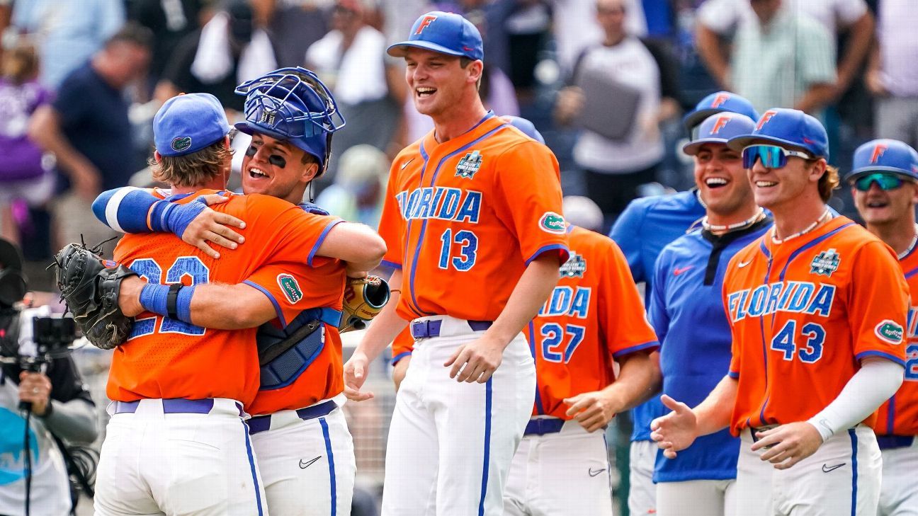 Featured image for SEC rivals Florida and LSU face off in Men's College World Series championship rematch.