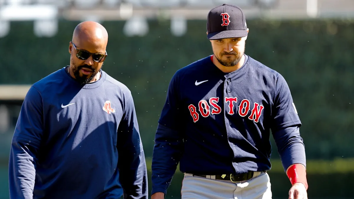 Featured image for Red Sox suffer blow as Adam Duvall fractures left wrist.
